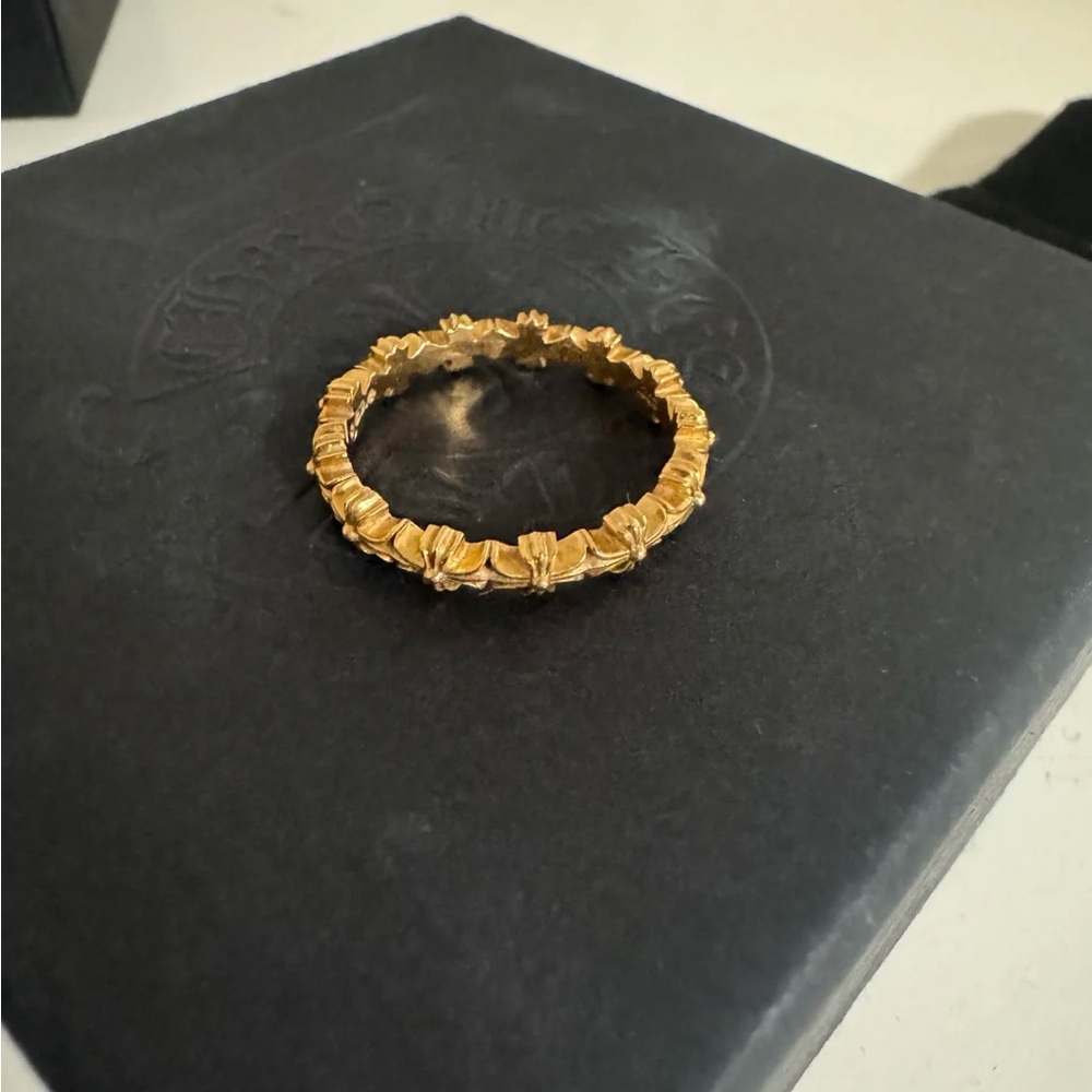 Chrome Hearts Tiny E Ring Gold Size 8 - image 1